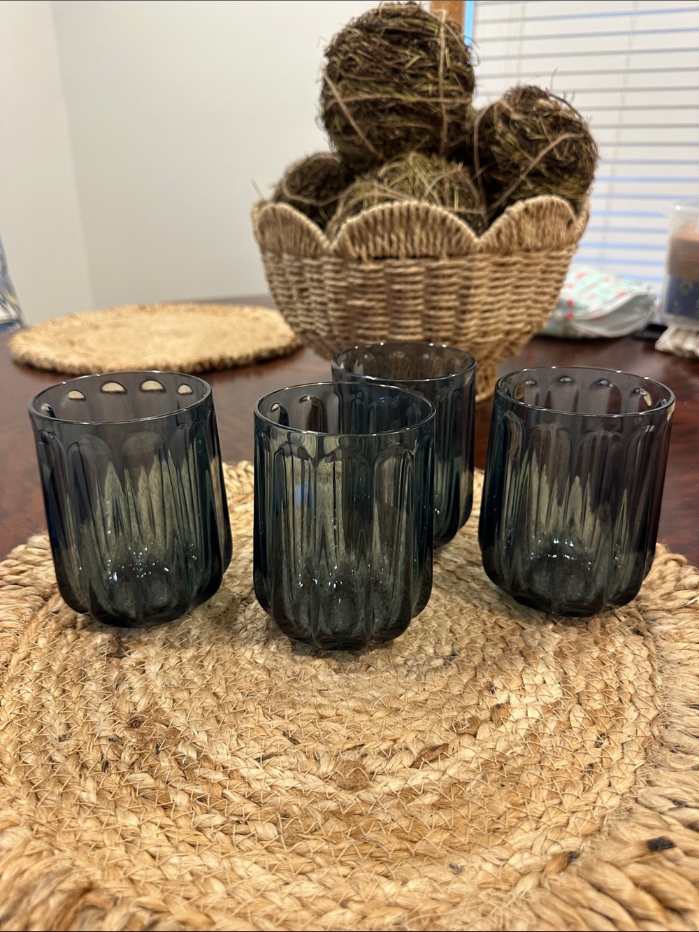 Better Homes And Gardens Smoke Gray Fluted Glass Candle Holders - Set of 4